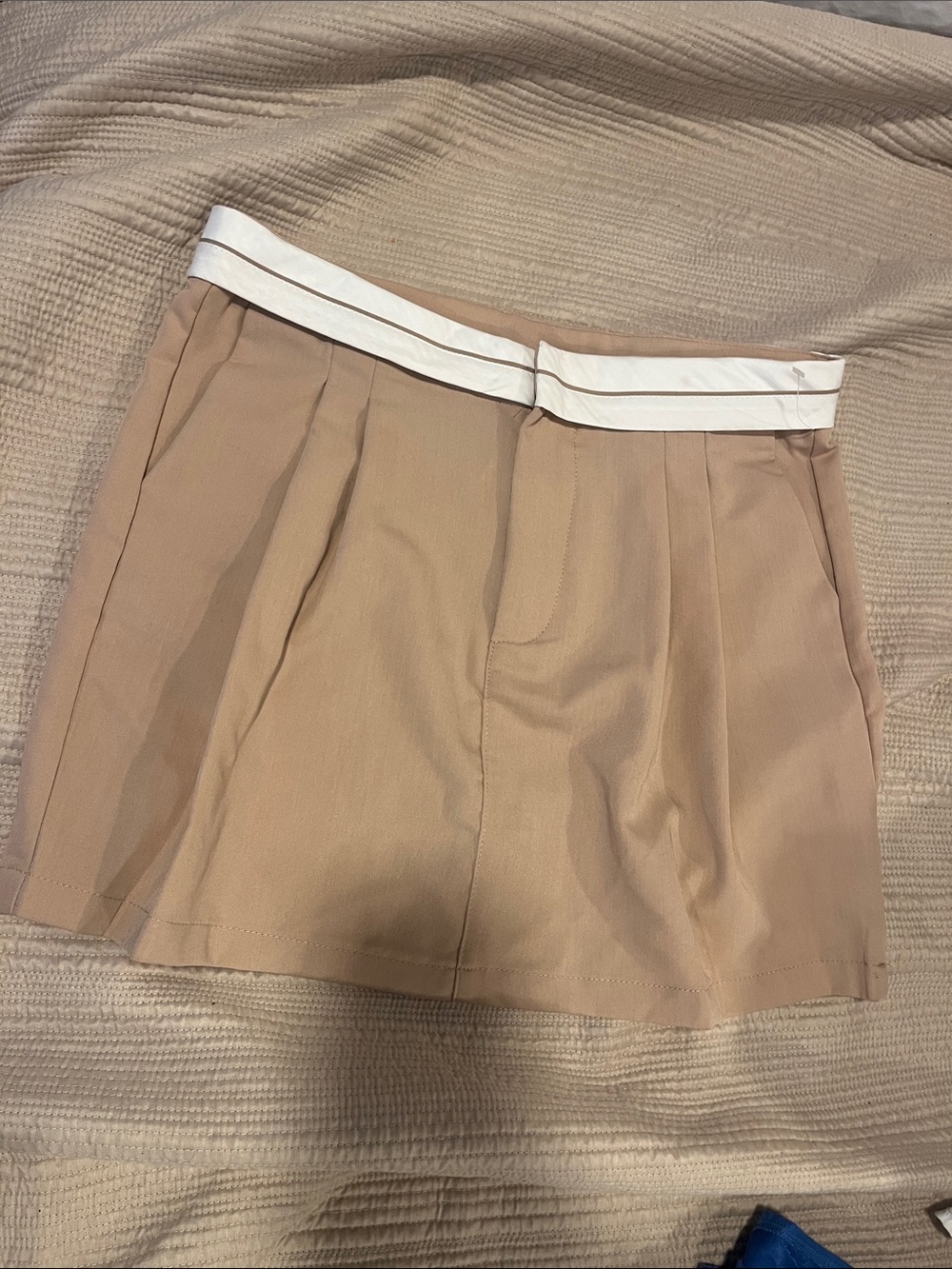 HYFVE Tan Skirt with White Waistband